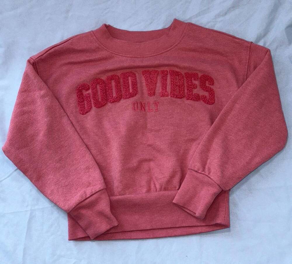 OshKosh B'gosh Girls 'Good Vibes Only' Pink Pullover Sweatshirt
